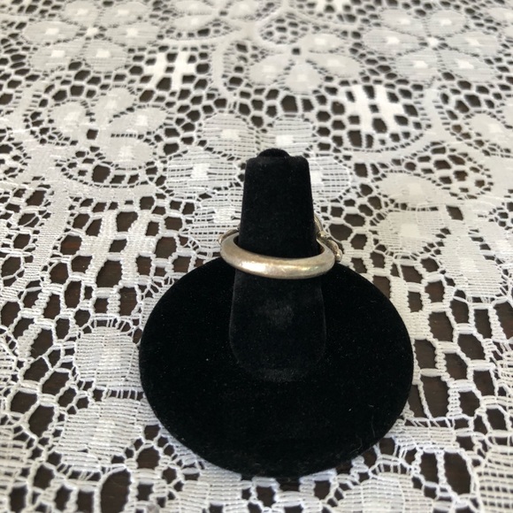 Sterling and Amber Heart Ring Size 5.25 - Picture 3 of 6